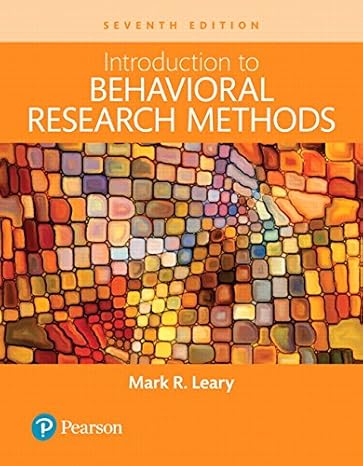 Behavioral Research Methods 7e Test Bank