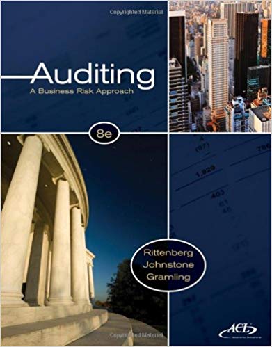 Solution Manual for Auditing A Business Risk Approach 8th Edition by Larry E. Rittenberg - Auditing A Business Risk Approach by Larry E. Rittenberg,Karla Johnstone,Audrey Gramling