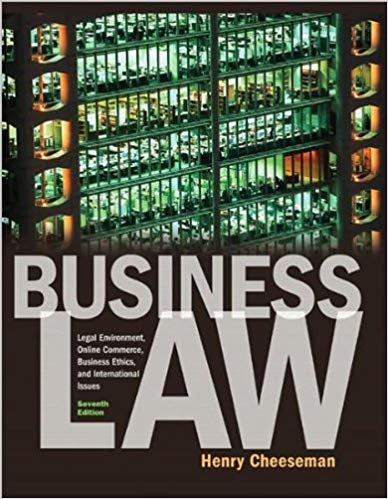 Solution Manual for Business Law 7th Edition by Henry R. Cheeseman
