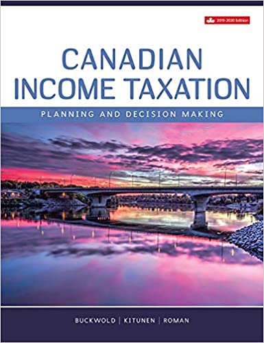 Solution Manual for Canadian Income Taxation 2019 2020 22th Edition by William Buckwold