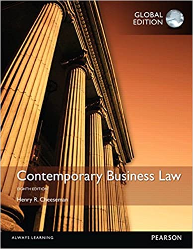 Solution Manual for Contemporary Business Law Global Edition 8th Edition by Henry R. Cheeseman
