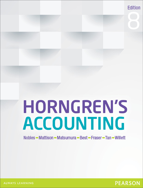 Solution Manual for Horngren's Accounting 8th Australia Edition by Tracie Nobles