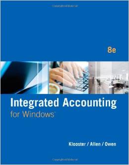 Solution Manual for Integrated Accounting for Windows 8th Edition by Dale A. Klooster