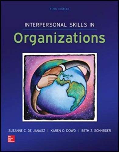 Solution Manual for Interpersonal Skills in Organizations 5th Edition by Suzanne de Janasz