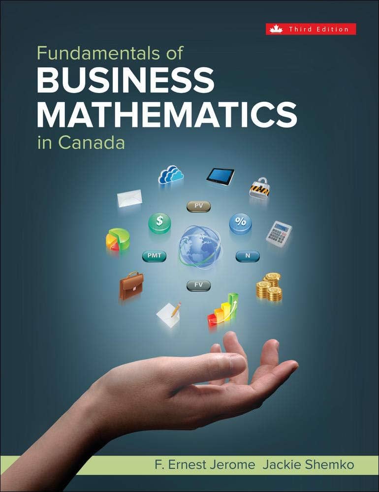 Solution Manual for Jerome 3CDNe Fundamentals of Business Mathematics in Canada 3CDNe