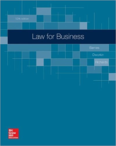 Solution Manual for Law for Business 12th Edition by A. James Barnes