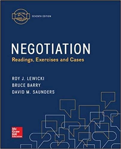 Solution Manual for Negotiation Readings Exercises and Cases 7th Edition by Roy J Lewicki