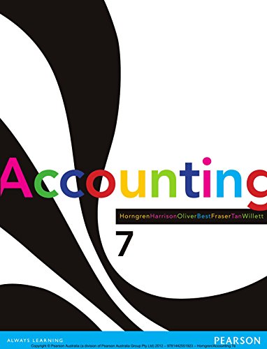 Test Bank for Accounting 7th Edition by Charles Horngren