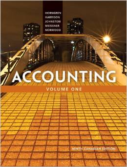 Test Bank for Accounting 9th Canadian Edition Volume I by Charles T. Horngren