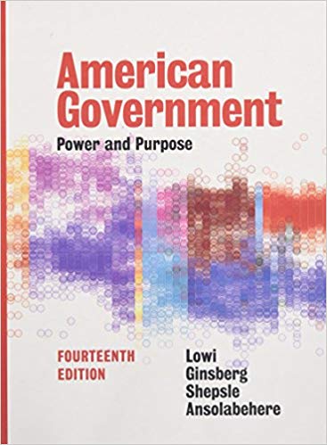 Test Bank for American Government 14th Edition by Stephen Ansolabehere