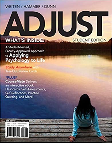 Test Bank for ADJUST with CourseMate 1 term 6 months Printed Access Card New Engaging Titles from 4LTR Press 1st Edition by Wayne Weiten