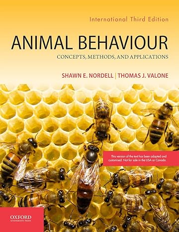 Test Bank for Animal Behavior Concepts Methods and Applications 3rd Edition by Shawn E. Nordell