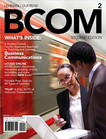 Test Bank for BCOM 2 2nd Edition by Carol M. Lehman