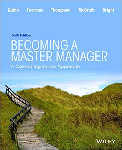 Test Bank for Becoming a Master Manager A Competing Values Approach 6th Edition by Robert E. Quinn