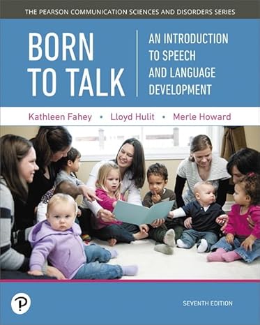 Test Bank for Born to Talk An Introduction to Speech and Language Development 7th Edition by Kathleen R. Fahey