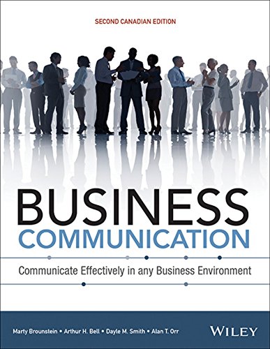 Test Bank for Business Communication 2nd Canadian Edition by Marty Brounstein