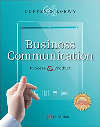 Test Bank for Business Communication Process and Product 8th Edition by Mary Ellen Guffey