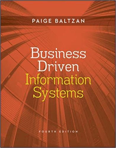 Test Bank for Business Driven Information System 4th Edition by Paige Baltzan