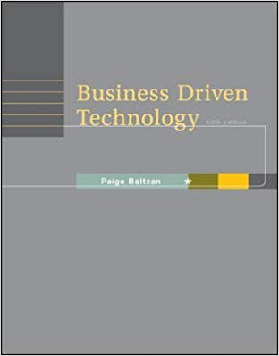 Test Bank for Business Driven Technology 5th Edition by Paige Baltzan