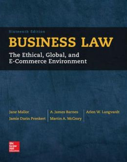Test Bank for Business Law 16th Edition by Jane Mallor