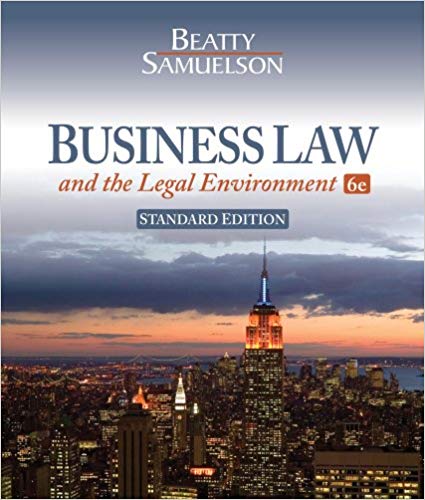 Test Bank for Business Law and the Legal Environment Standard Edition 6th Edition by Jeffrey F. Beatty