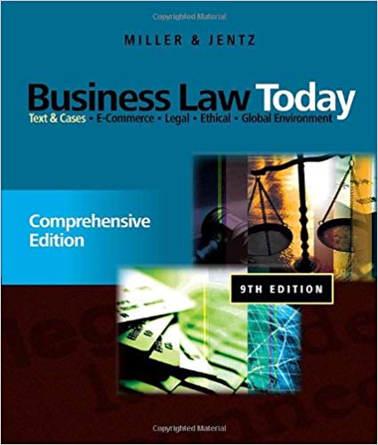 Test Bank for Business Law Today Comprehensive 9th Edition by Roger LeRoy Miller