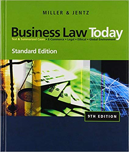 Test Bank for Business Law Today Text and Summarized Cases E Standard 9th Edition by Roger LeRoy Miller