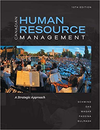 Test Bank for Canadian Human Resources Management 10th Edition by Bulmash Schwind