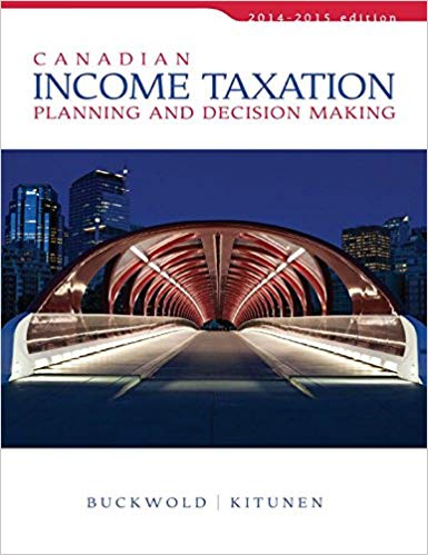 Test Bank for Canadian Income Taxation 2014 2015 Edition by William Buckwold