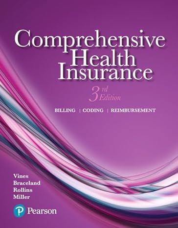 Test Bank for Comprehensive Health Insurance Billing Coding and Reimbursement 3rd Edition by Deborah Vines