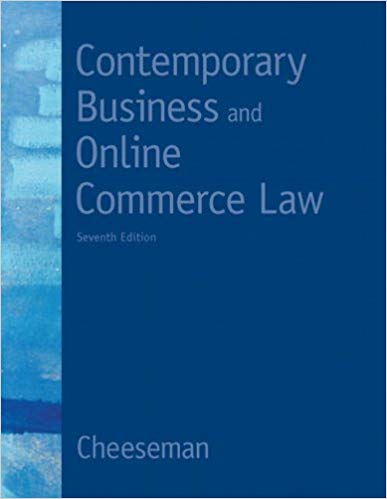 Test Bank for Contemporary Business and Online Commerce Law 7th Edition by Henry R. Cheeseman