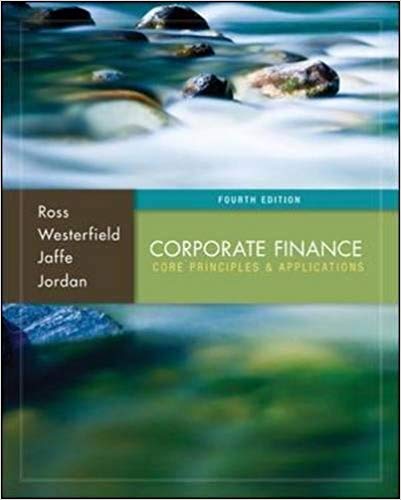 Test Bank for Corporate Finance Core Principles and Applications 4th Edition by Sheldon M. Ross
