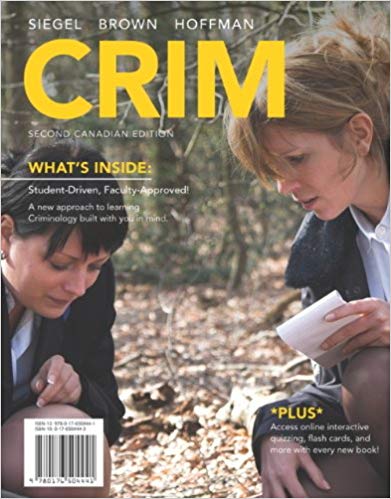 Test Bank for Crim 2nd Canadian Edition by Larry Siegel