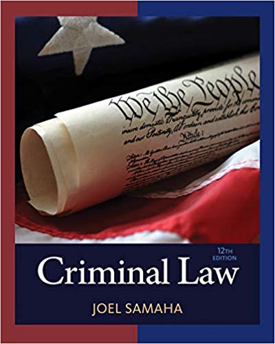 Test Bank for Criminal Law 12th Edition by Joel Samaha