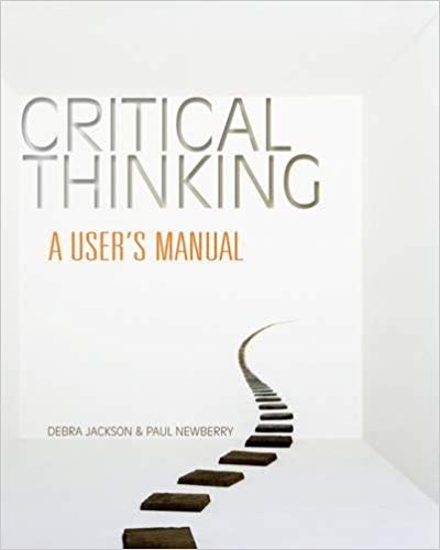 Test Bank for Critical Thinking A Users Manual 1st Edition by Debra Jackson
