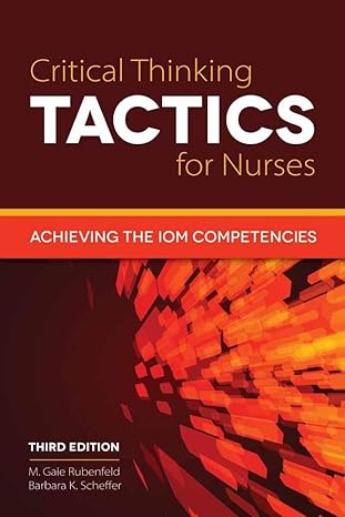 Test Bank for Critical Thinking TACTICS for Nurses 3rd Edition by M. Gaie Rubenfeld