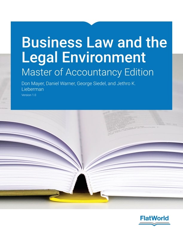 Test Bank for Mayer 1.0 Business Law and the Legal Environment Master of Accountancy Edition Version 1.0