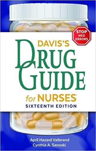 Test Bank for Davis s Drug Guide for Nurses 16th Edition by April Hazard Valler