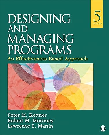 Test Bank for Designing and Managing Programs An Effectiveness Based Approach 5th Edition by Peter M. Kettner