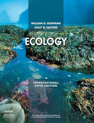 Test Bank for Ecology 5th Edition by William D. Bowman