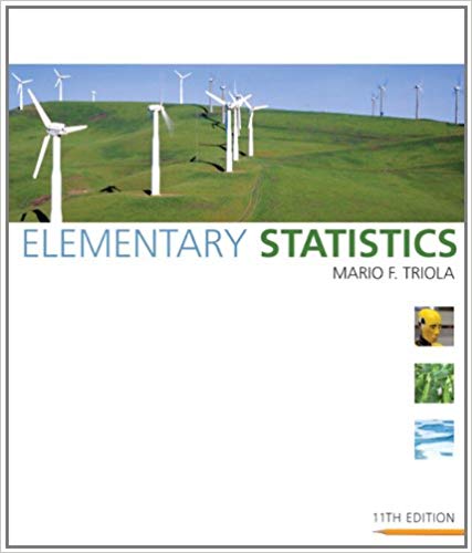 Test Bank for Elementary Statistics 11th Edition by Mario F. Triola