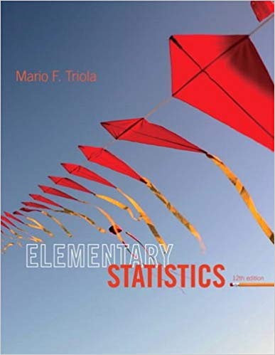 Test Bank for Elementary Statistics 12th Edition by Mario F. Triola