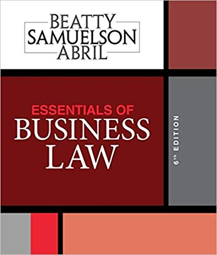 Test Bank for Essentials of Business Law 6th Edition by Jeffrey F. Beatty