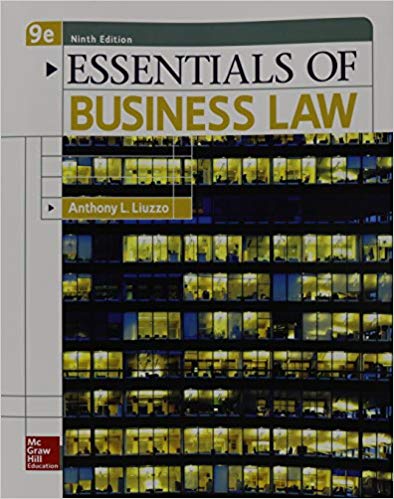 Test Bank for Essentials of Business Law 9th Edition by Anthony Liuzzo