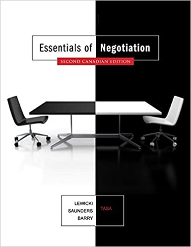 Test Bank for Essentials of Negotiation 2nd Canadian Edition by Roy J. Lewicki