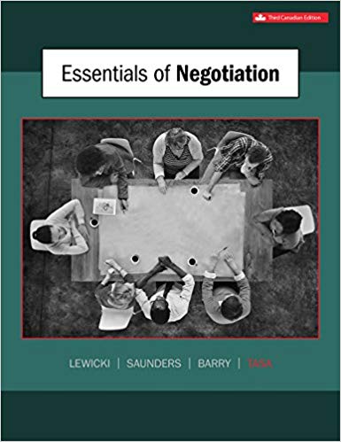 Test Bank for Essentials of Negotiation 3rd Edition by Roy J Lewicki