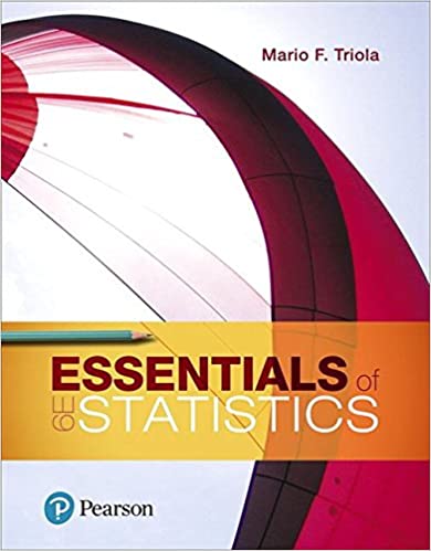 Test Bank for Essentials of Statistics 6th Edition by Mario F. Triola