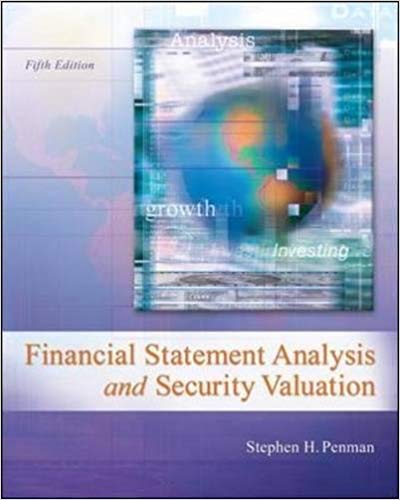 Test Bank for Financial Statement Analysis and Security Valuation 5th Edition by Stephen H Penman Professor