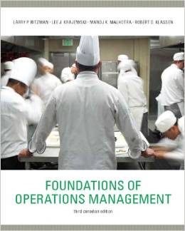 Test Bank for Foundations of Operations Management 3rdCanadian Edition by Larry P. Ritzman