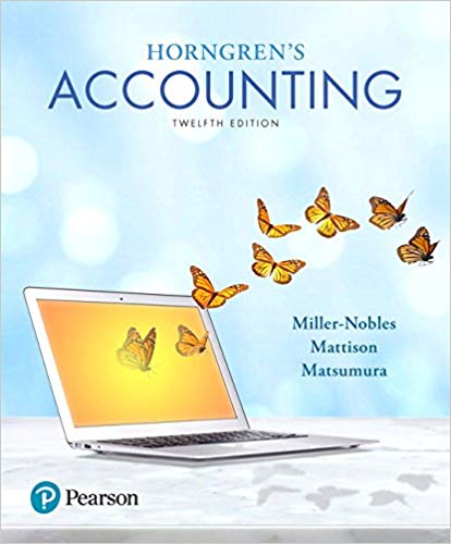 Test Bank for Horngren's Accounting 12th Edition by Tracie L. Miller Nobles